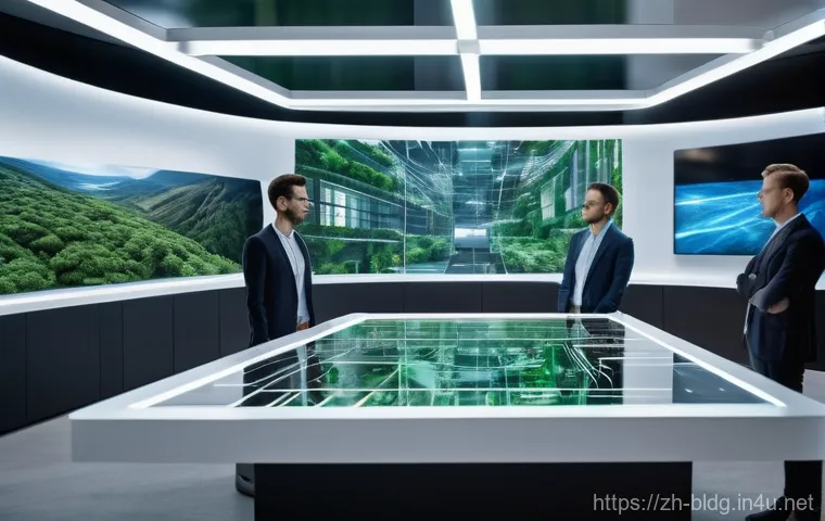 건축산업분야에서의 인공지능 활용 사례 - **AI-Powered Architectural Design Collaboration**
A wide-angle, photorealistic image of a bright...