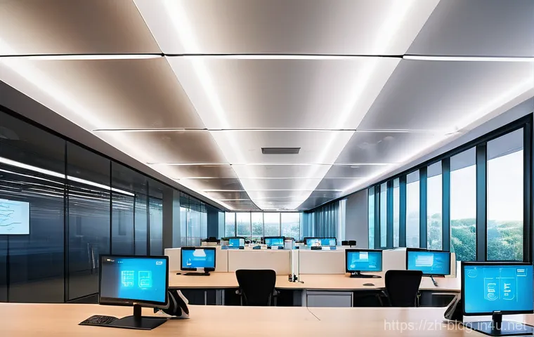 건축산업기사와 건물의 전기 설비 설계 - **Prompt 1: Data-Driven Comfort in a Smart Office Environment**
    "A bright, modern open-plan offi...